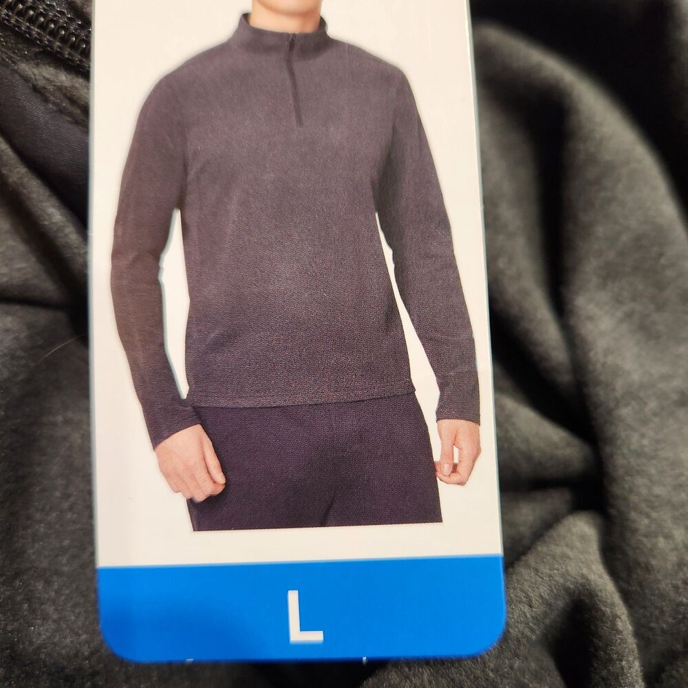 Mondetta Outdoor Project Sweater Men's Large Black 1/4 Zip Long Sleeve Pullover‎